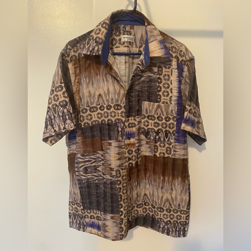 Reyn Spooner Brown and Blue Patterned Shirt